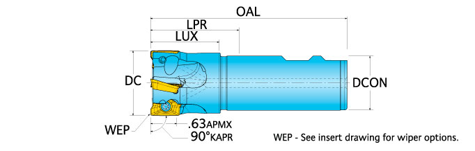 Ingersoll Series: 12J1G - 90° End Mill