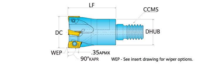Ingersoll Series: 12J1P - 90° End Mill