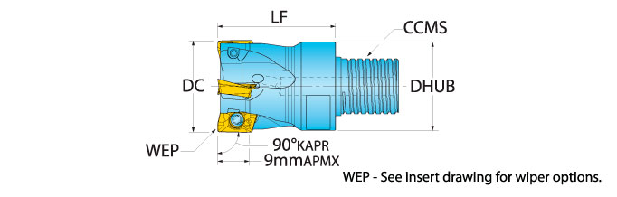 Ingersoll Series: 12J1P - 90° End Mill