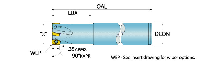 Ingersoll Series: 12J1P - 90° End Mill