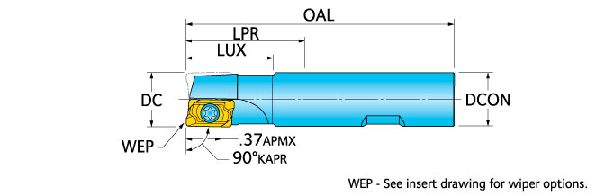 Ingersoll Series: 12J1Q - 90° Center Cut End Mill