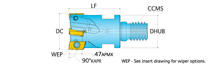 Ingersoll Series: 12J1R - 90° End Mill