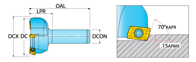 Ingersoll Series: 12L1R - 70° Roughing End Mill