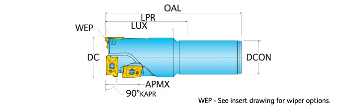 Ingersoll Series: 12S1E - 90° Center Cutting End Mill