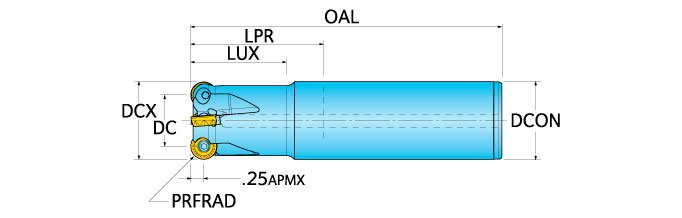Ingersoll Series: 15B4H - Button End Mill