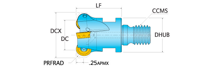 Ingersoll Series: 15B4H - Button End Mill
