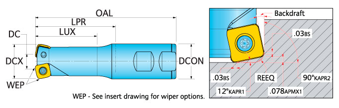 Ingersoll Series: 15M1P - Hi-Feed End Mill