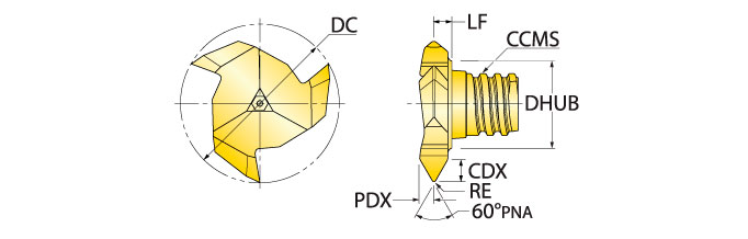 Ingersoll Series: 16Y_60 & 17Y_60 - Thread Mill Tip