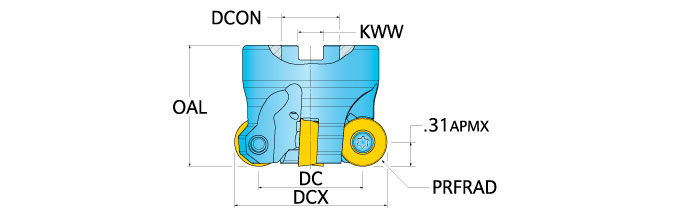 Ingersoll Series: 1A7K - Button Face Mill