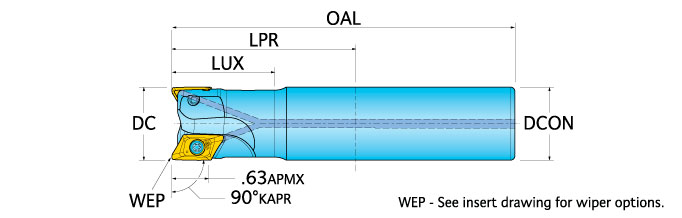 Ingersoll Series: 1AX2K - 90° Router For Aluminum