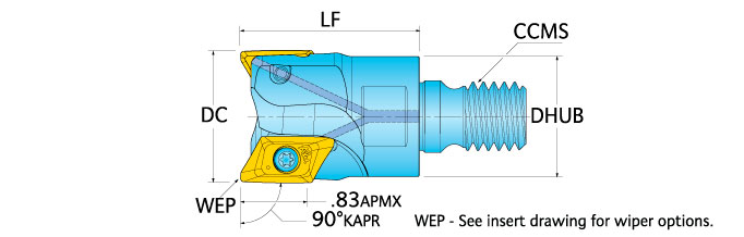 Ingersoll Series: 1AX2Q - 90° Aluminum Router End Mill
