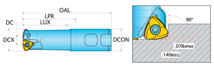Ingersoll Series: 1DG1P - Hi-Feed End Mill