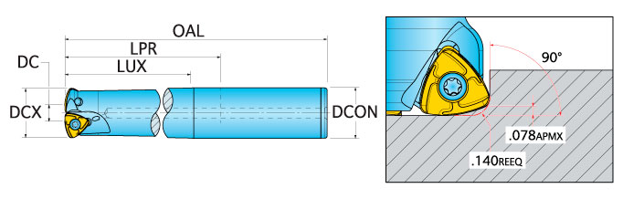 Ingersoll Series: 1DG1P - Hi-Feed End Mill