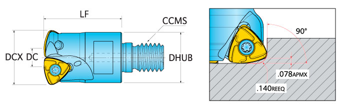 Ingersoll Series: 1DG1P - Hi-Feed End Mill
