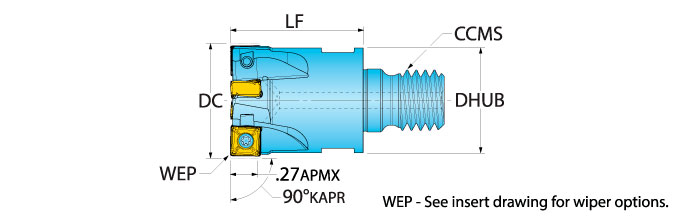 Ingersoll Series: 1DJ1R - 90° End Mill