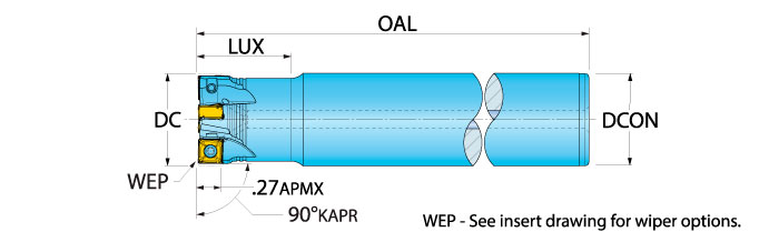 Ingersoll Series: 1DJ1R - 90° Rough & Finish End Mill