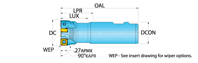 Ingersoll Series: 1DJ1R - 90° Rough & Finish End Mill
