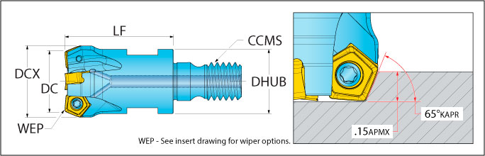 Ingersoll Series: 1DM1E - Lead Angle End Mill