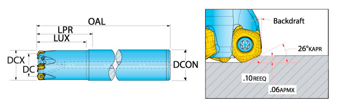 Ingersoll Series: 1DP1C - Hi-Feed End Mill
