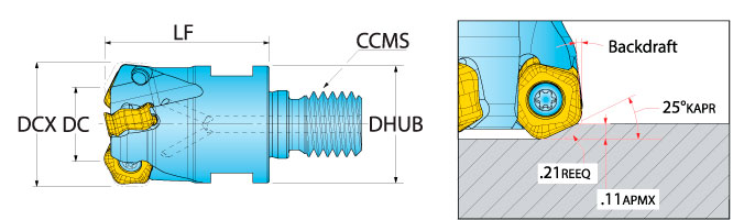 Ingersoll Series: 1DP1P - Hi-Feed End Mill