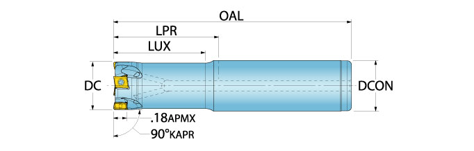 Ingersoll Series: 1EJ5A - 90° End Mill