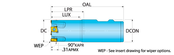 Ingersoll Series: 1EJ5B - 90° End Mill