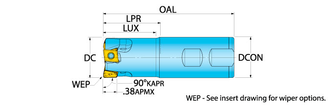 Ingersoll Series: 1EJ5C - 90° End Mill