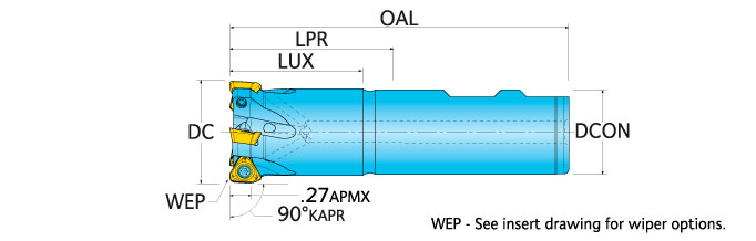 Ingersoll Series: 1KJ1D - 90° End Mill