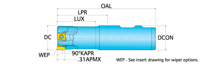 Ingersoll Series: 1SJ1Y- 90° End Mill