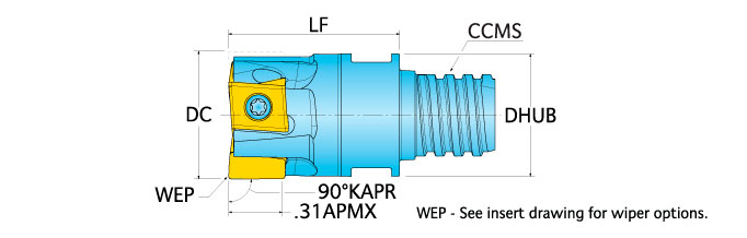 Ingersoll Series: 1SJ1Y- 90° End Mill