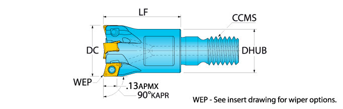 Ingersoll Series: 1TJ1B - 90° & Hi-Feed End Mill