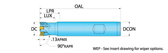 Ingersoll Series: 1TJ1B - 90° & Hi-Feed End Mill