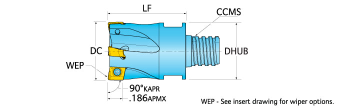Ingersoll Series: 1TJ1C - 90° & Hi-Feed End Mill