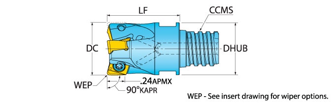 Ingersoll Series: 1TJ1D - 90° B-Draft & Hi-Feed