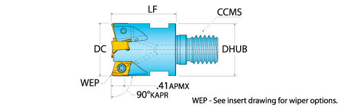 Ingersoll Series: 1TJ1G - 90° & Hi-Feed End Mill