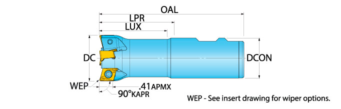Ingersoll Series: 1TJ1G - 90° & Hi-Feed End Mill