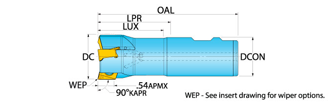 Ingersoll Series: 1TJ1J - 90° & Hi-Feed End Mill