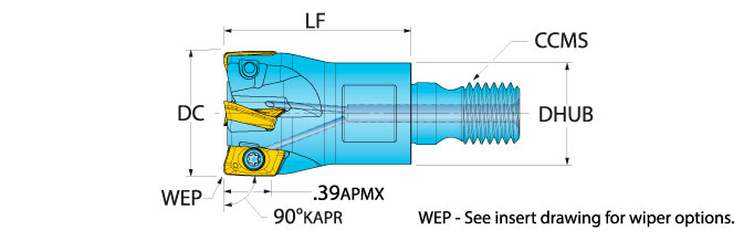 Ingersoll Series: 1VX1F_R01 - 90° End Mill