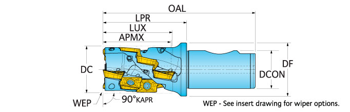 Ingersoll Series: 22J3G - 90° Rough & Finish End Mill