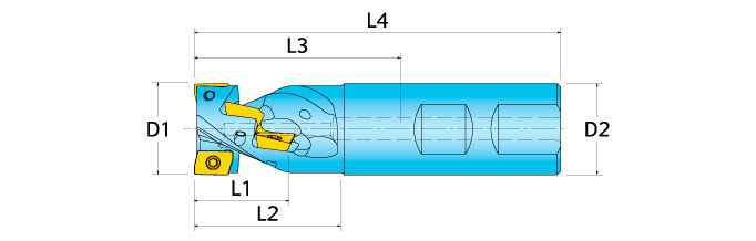 Ingersoll Series: 22J3X - 90° Fluted End Mill