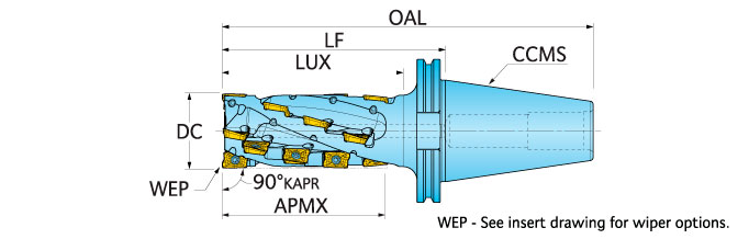 Ingersoll Series: 22J5G - 90° Rough & Finish End Mill