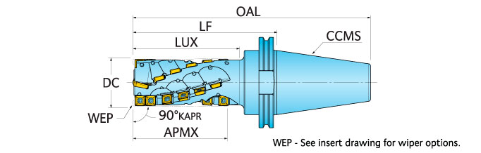 Ingersoll Series: 23J6G - 90° Extended Flute End Mill