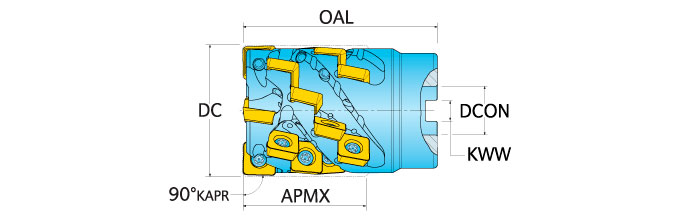 Ingersoll Series: 25J3P - 90° Shell Mill