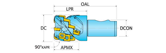 Ingersoll Series: 25J3P_R - 90° End Mill For .25"R