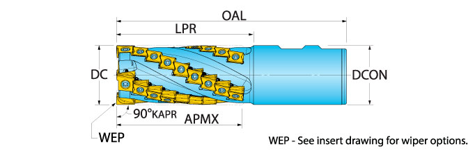 Ingersoll Series: 2XJ3J - 90° End Mill