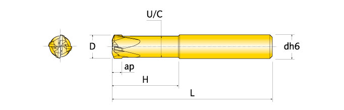 Ingersoll Series: 45ARA - Hi-Feed End Mill