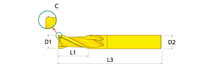 Ingersoll Series: 45C_RB - 90° End Mill