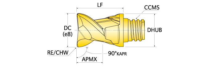 Ingersoll Series: 45D-P - 90° End Mill For Aluminum