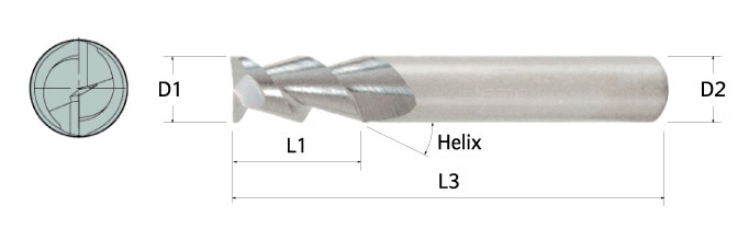 Ingersoll Series: 45D_RJ - 90° End Mill For Aluminum