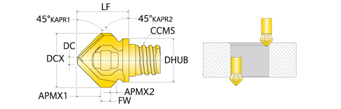 Ingersoll Series: 45N_RA - Front-Back Chamfer & C'Sink